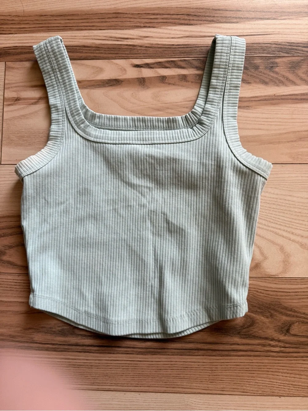 Madewell Ribbed Square-Neck Tank — Light Sage